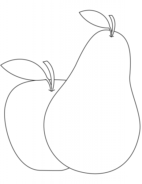 Pear and Apple coloring page image