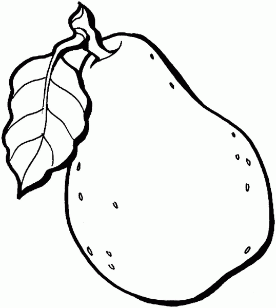 Pear coloring page image
