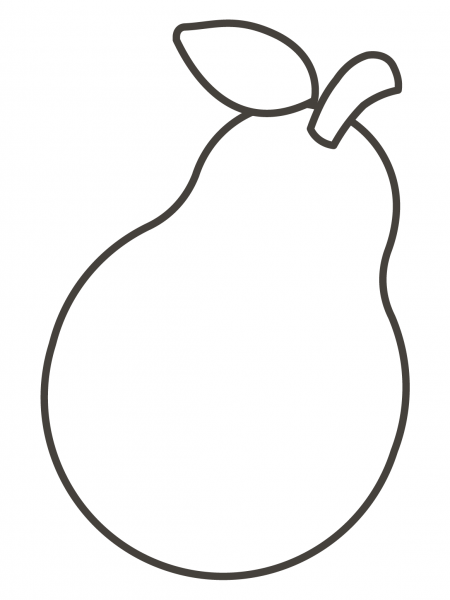 Pear coloring page image