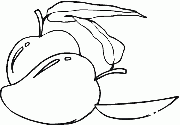 Pear coloring page image