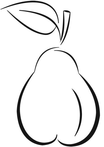 Pear coloring page image