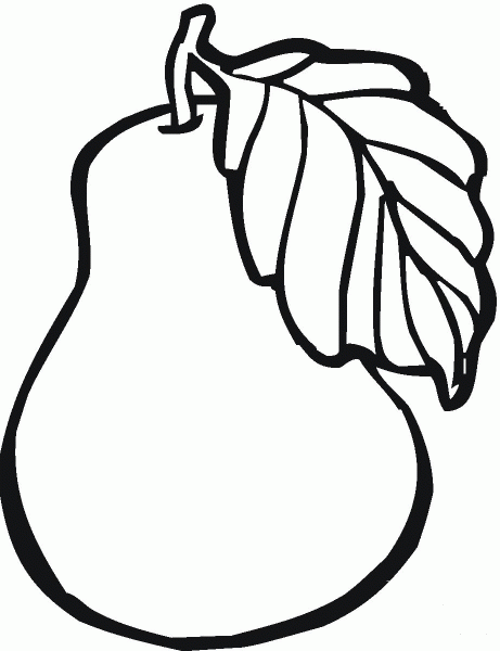 Pear coloring page image