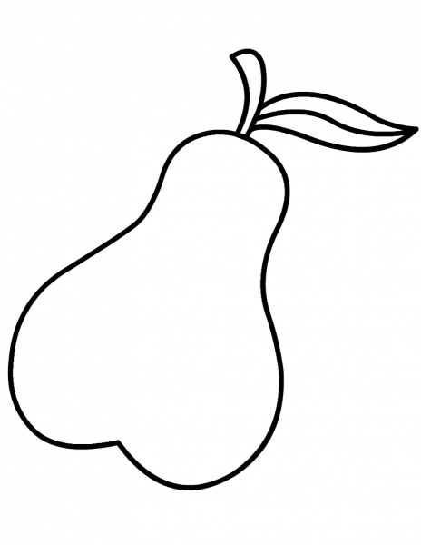 Pear coloring page image