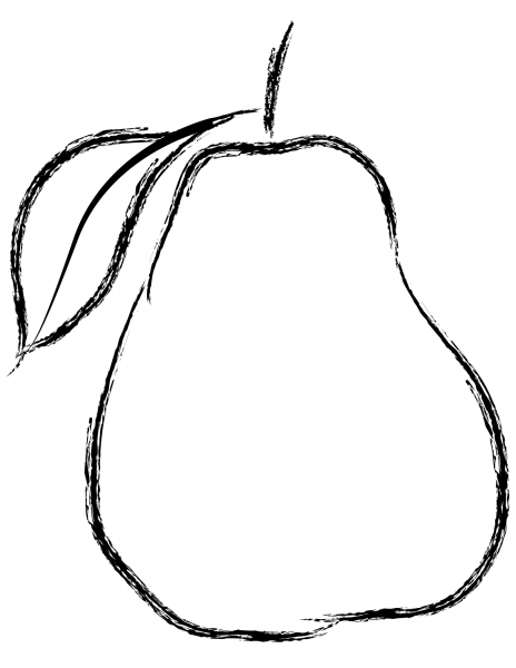 Pear coloring page image