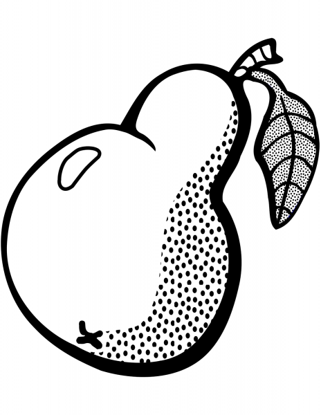 Pear coloring page image