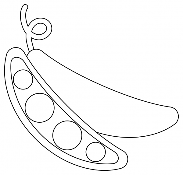 Peas coloring page image