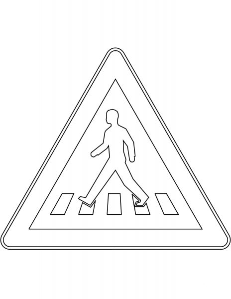 “Pedestrian Crossing Ahead” Sign in Finland coloring page image