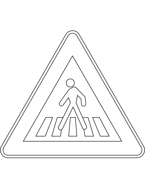 “Pedestrian Crossing Ahead” Sign in Italy coloring page image