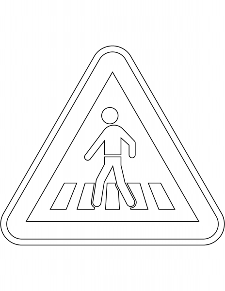 “Pedestrian Crossing Ahead” Sign in Portugal coloring page image