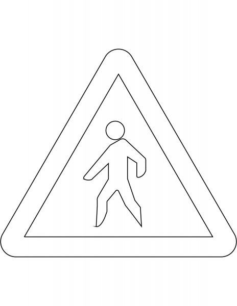 “Pedestrian Crossing Ahead” Sign in Spain coloring page image