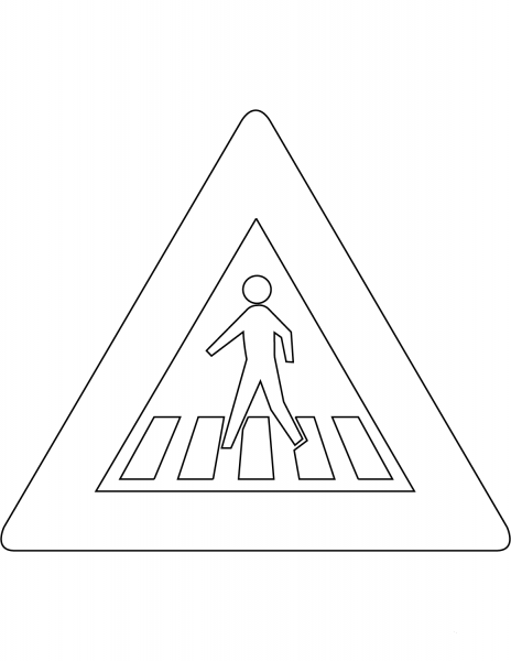 “Pedestrian Crossing Ahead” Sign in the Netherlands coloring page image