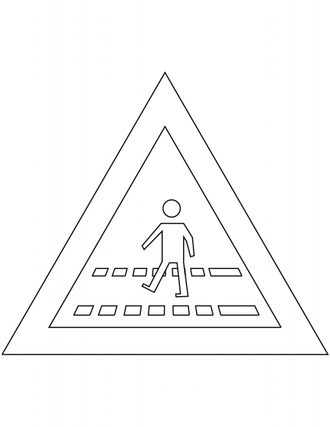 “Pedestrian Crossing” Sign in Argentina coloring page image