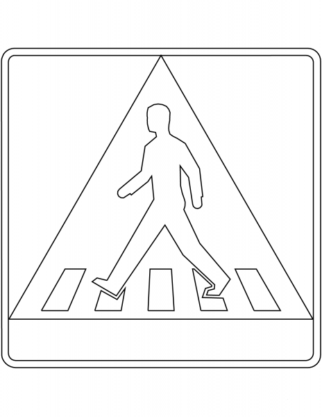 “Pedestrian Crossing” Sign in Finland coloring page image