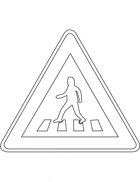 “Pedestrian Crossing” Sign in South Korea coloring page image