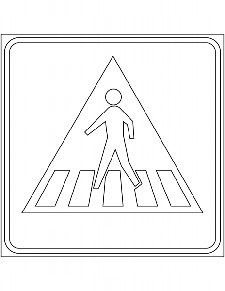 “Pedestrian Crossing” Sign in the Netherlands coloring page image
