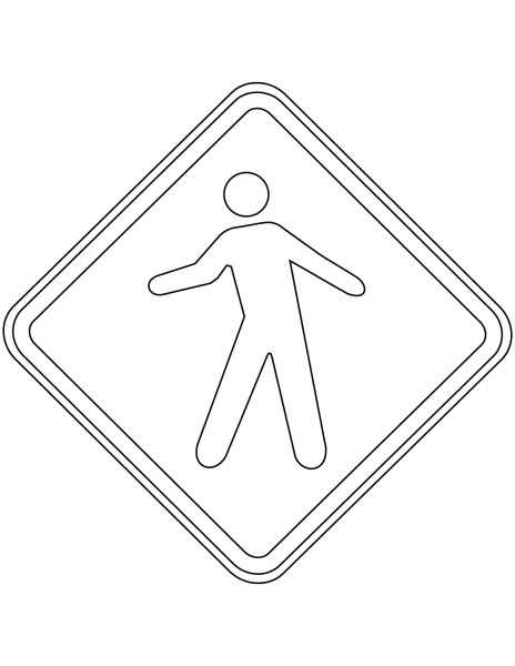 “Pedestrian” Sign in Brazil coloring page image