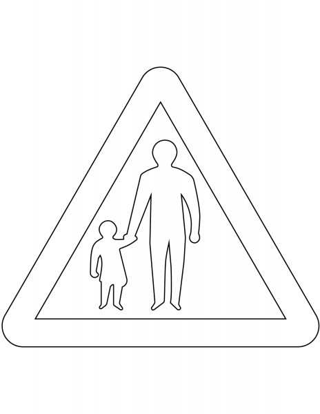 “Pedestrians Ahead” Sign in the United Kingdom coloring page image