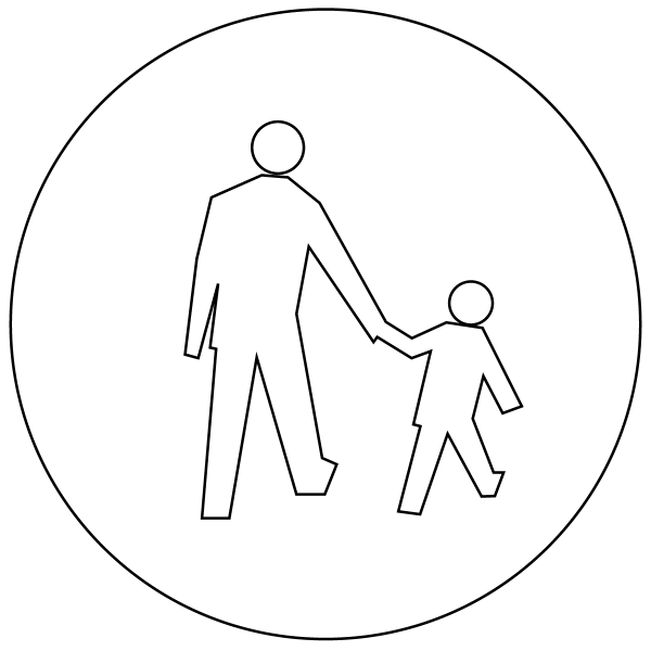 Pedestrians Only C-16 coloring page image