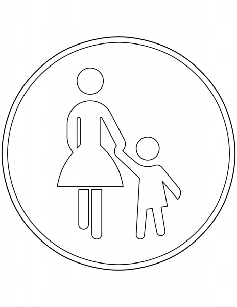“Pedestrians Only” Sign in Germany coloring page image