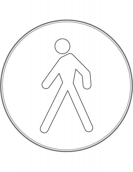 “Pedestrians Only” Sign in Italy coloring page image