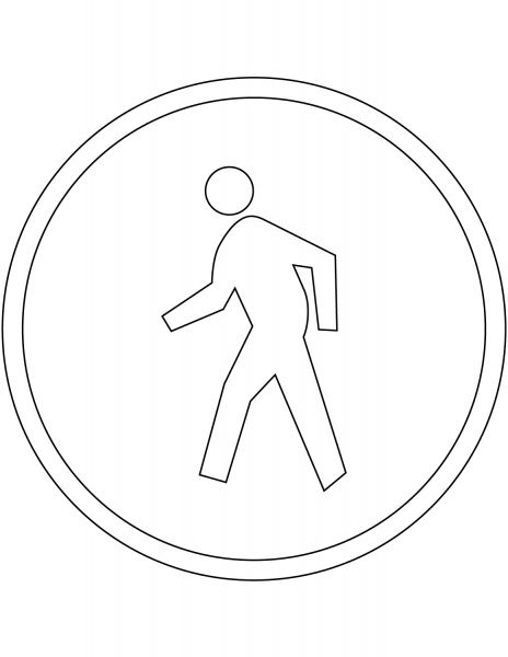 “Pedestrians Only” Sign in New Zealand coloring page image