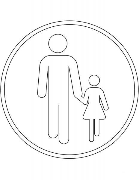 “Pedestrians Only” Sign in Portugal coloring page image