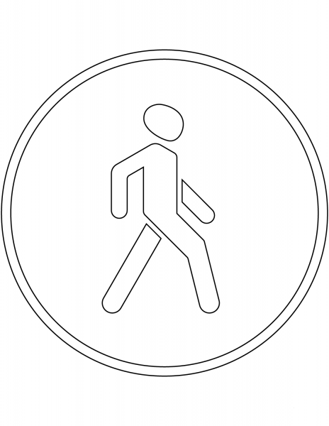 “Pedestrians Only” Sign in Russia coloring page image