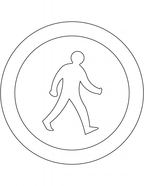 “Pedestrians Prohibited” Sign in the United Kingdom coloring page image