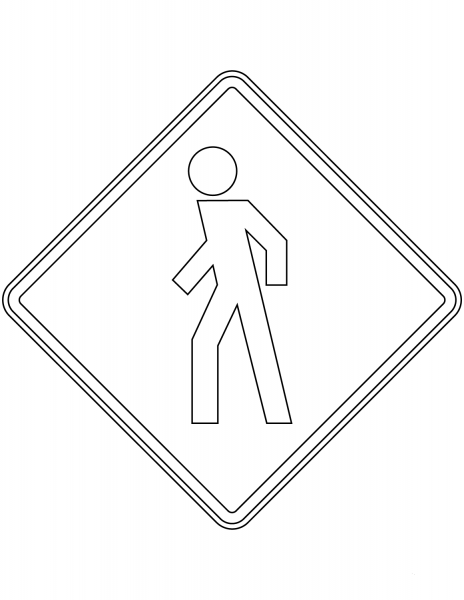“Pedestrians” Sign in Mexico coloring page image