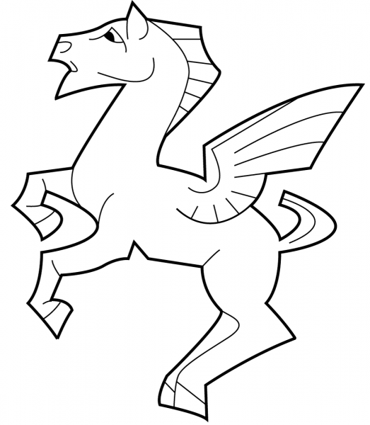 Pegasus by M.C. Escher coloring page image