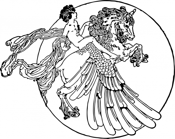 Pegasus coloring page image
