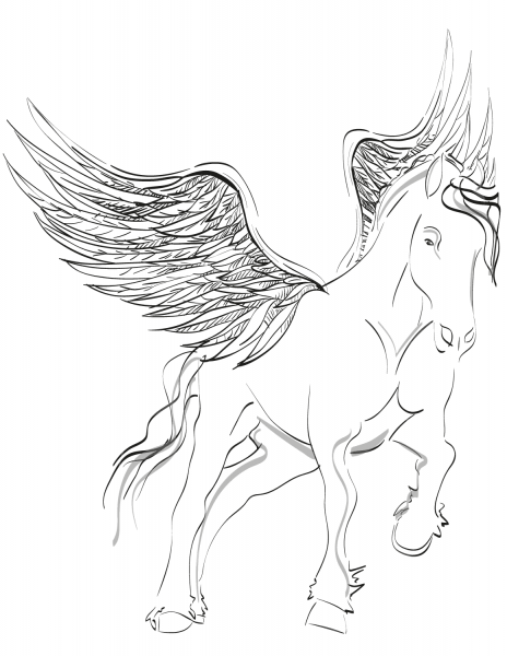 Pegasus coloring page image
