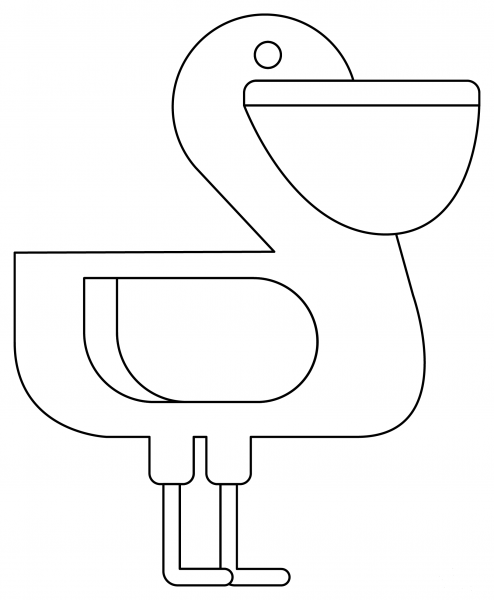 Pelican coloring page image