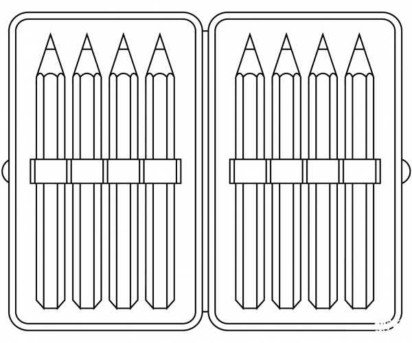 Pencil Case coloring page image