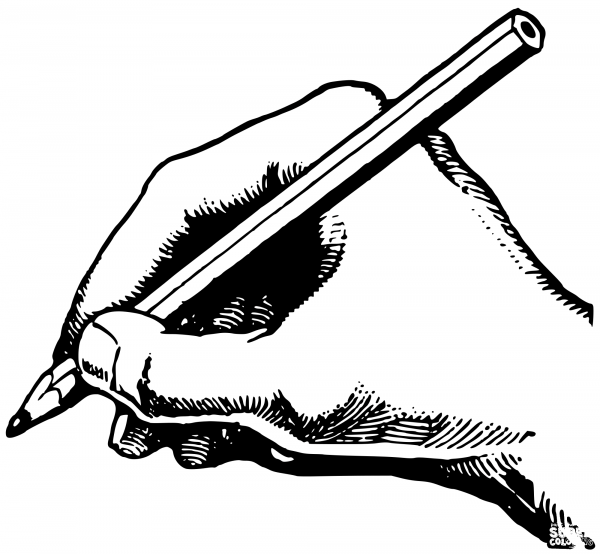 Pencil in Hand coloring page image