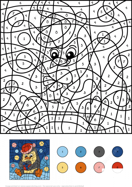 Penguin Color by Number image