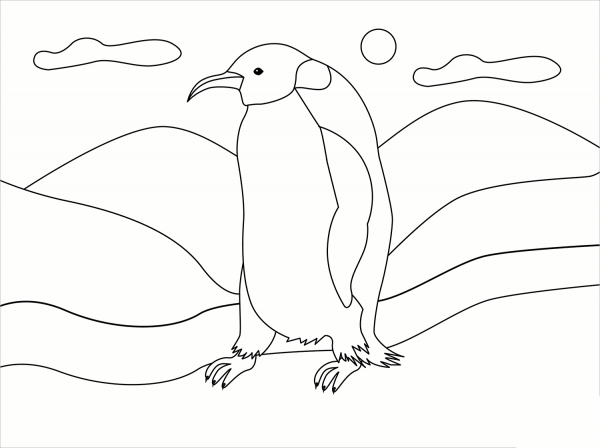 Penguin coloring page image