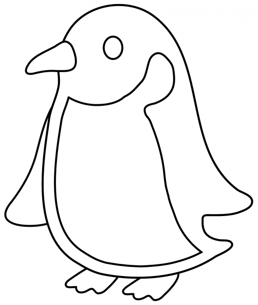 Penguin Emoji coloring page image