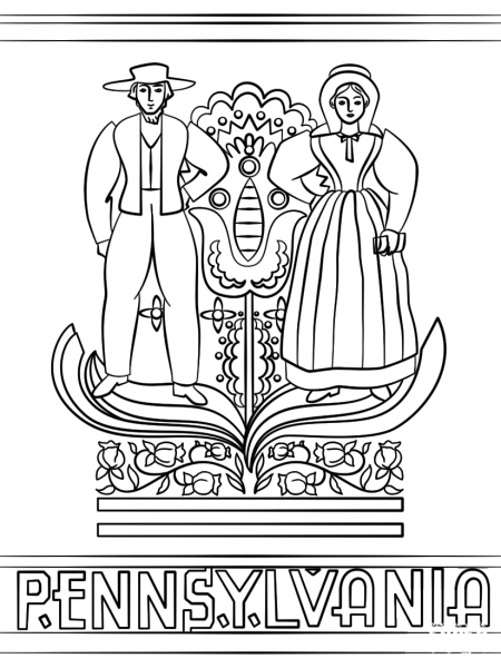 Pennsylvania Dutch coloring page image