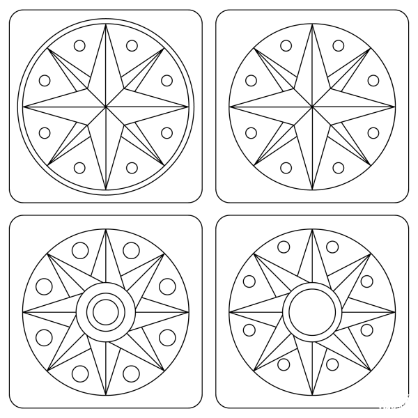 Pennsylvania Dutch Hex Signs coloring page image