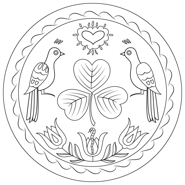 Pennsylvania Hex Sign coloring page image