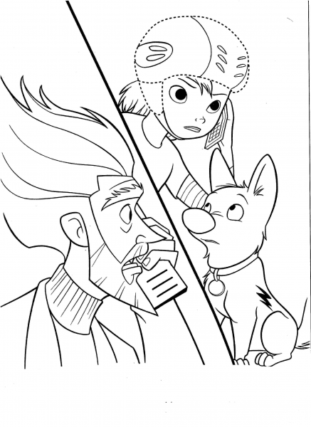 Penny And Bolt Are Watching  coloring page image