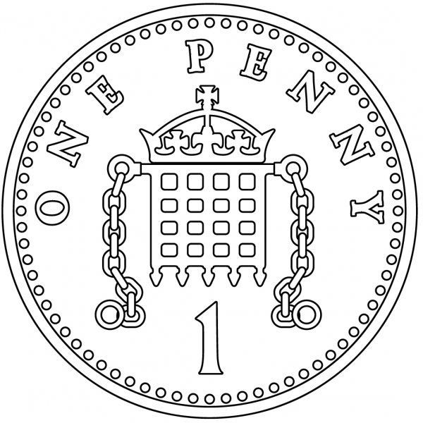 Penny coloring page image