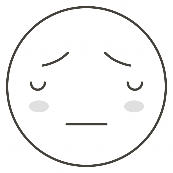 Pensive Face coloring page image