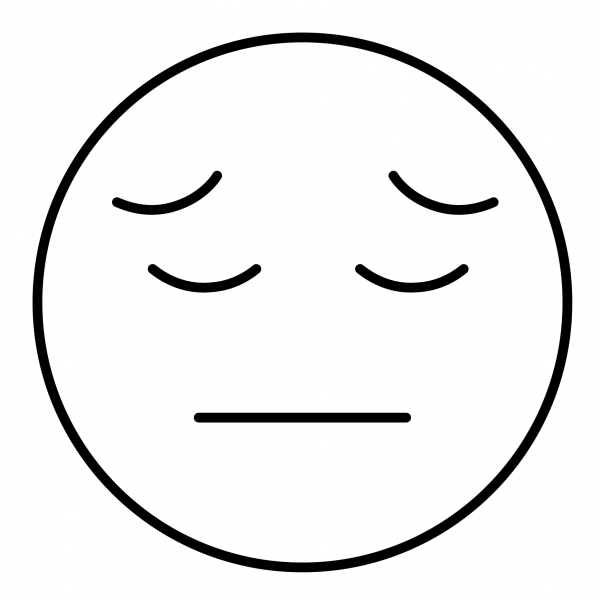 Pensive Face Emoji coloring page image