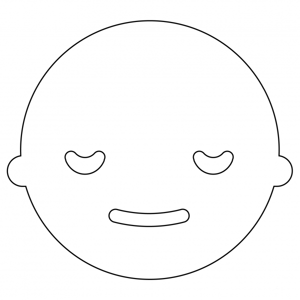 Pensive Face Emoji coloring page image