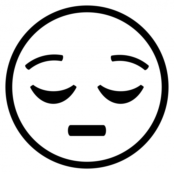 Pensive Face Emoji coloring page image