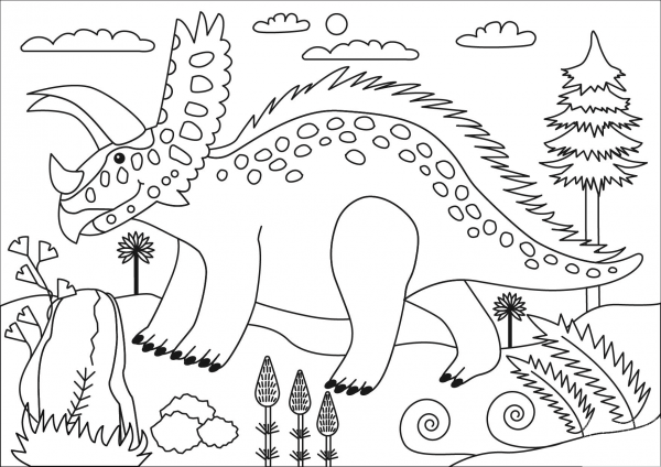 Pentaceratops coloring page image