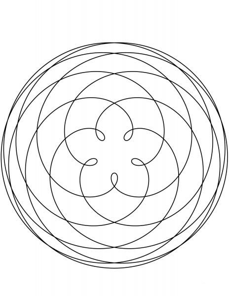 Pentagram of Venus Mandala coloring page image