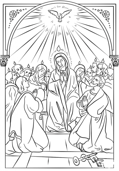 Pentecost Icon coloring page image